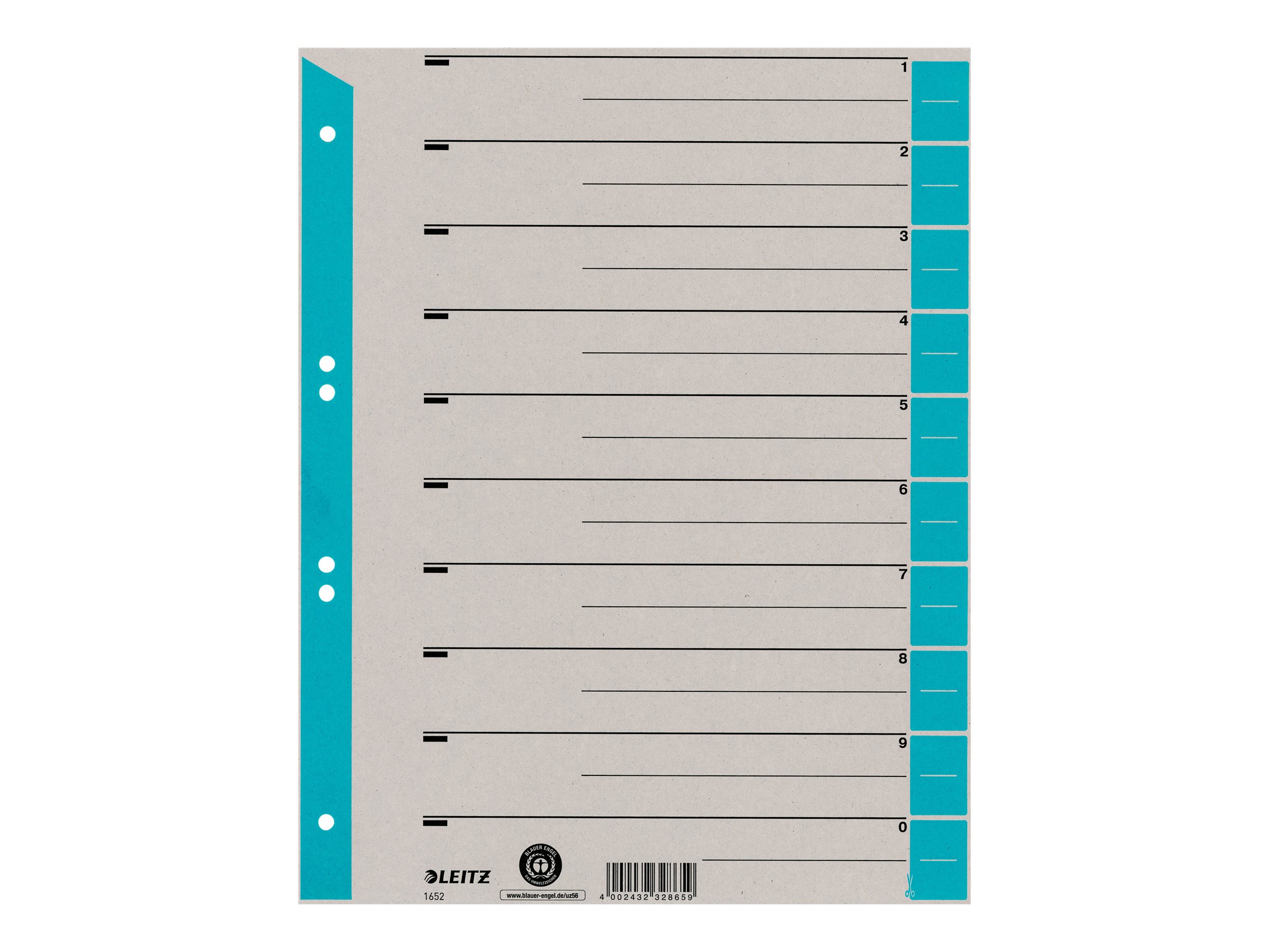 LEITZ Trennblaetter 1652 1-0 hellblau, 100 St. LEITZ Trennblaetter 1652 1-0 hellblau, 100 St.