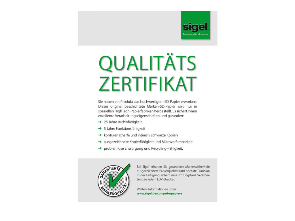 SIGEL Endlospapier A4 hoch 3-fach, 70 g/qm weiss 600 Blatt SIGEL Endlospapier A4 hoch 3-fach, 70 g/qm weiss 600 Blatt
