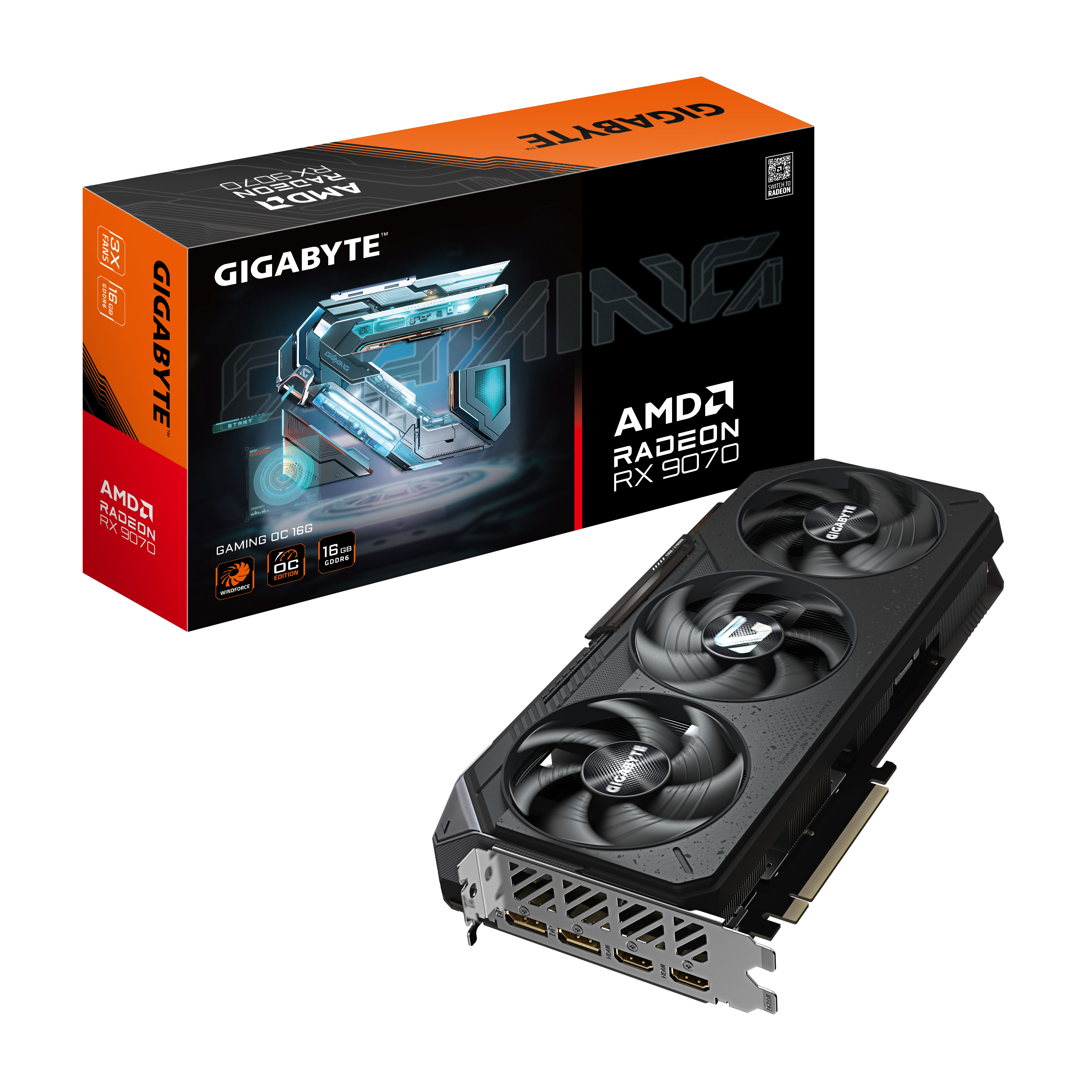 Gigabyte Radeon RX9070 Gaming OC 16GB GDDR6 2xHDMI 2xDP