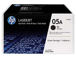 HP 05A LaserJet Toner schwarz Standardkapazitaet 2 x 2.300 Seiten 2er-Pack