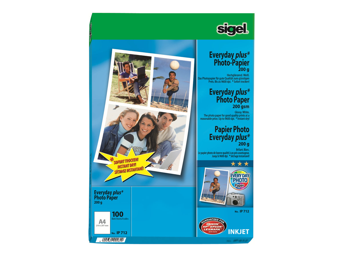SIGEL Fotopapier IP712 DIN A4 hochglaenzend 200 g/qm 100 Blatt SIGEL Fotopapier IP712 DIN A4 hochglaenzend 200 g/qm 100 Blatt