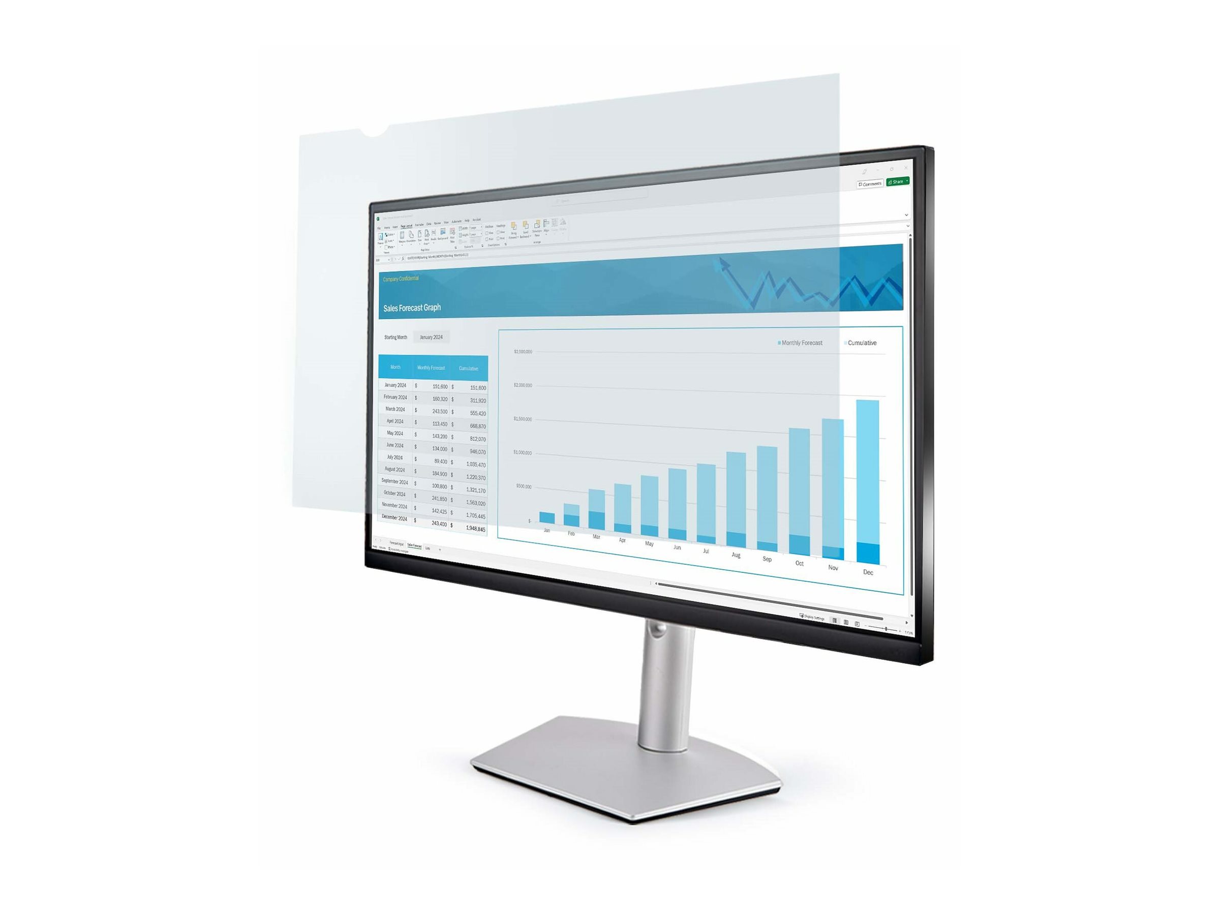 STARTECH.COM 60,96cm 24Zoll 16:9monitor Blaulichtfilter Bluelight Filter Bildschirm Blaulichtfilter PC Anti Blaulicht Folie