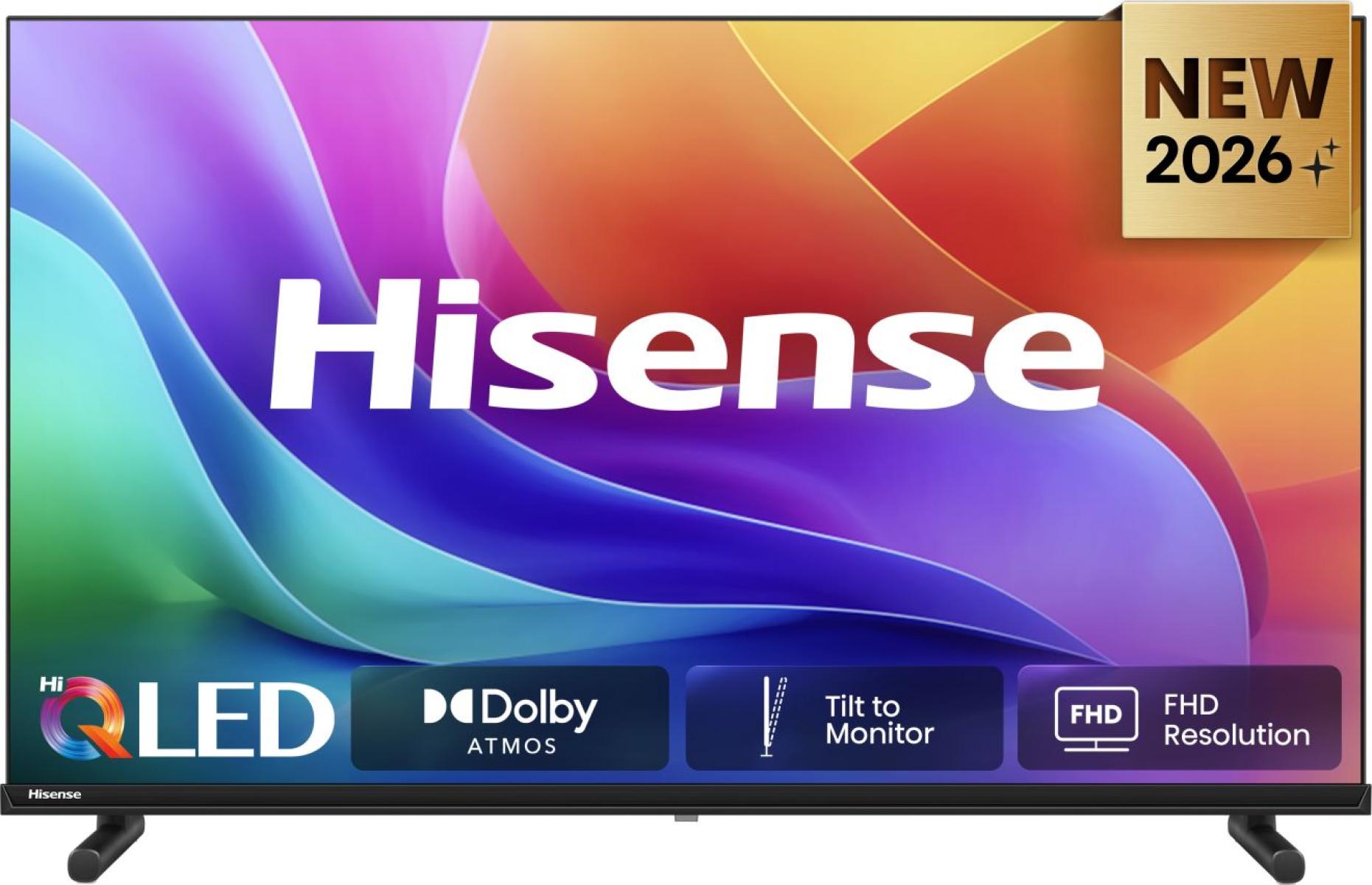 100,0cm/40" (1920x1080) Hisense 40A59S Smart TV FHD Hi-QLED 9,5ms 60Hz HDMI USB LAN HDR VESA WiFi Black