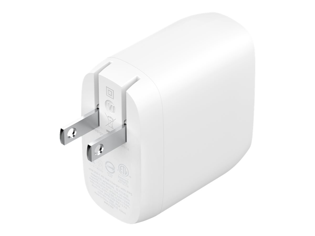 60W Dual USB-C Ladegerät mit Power Deliver, weiss