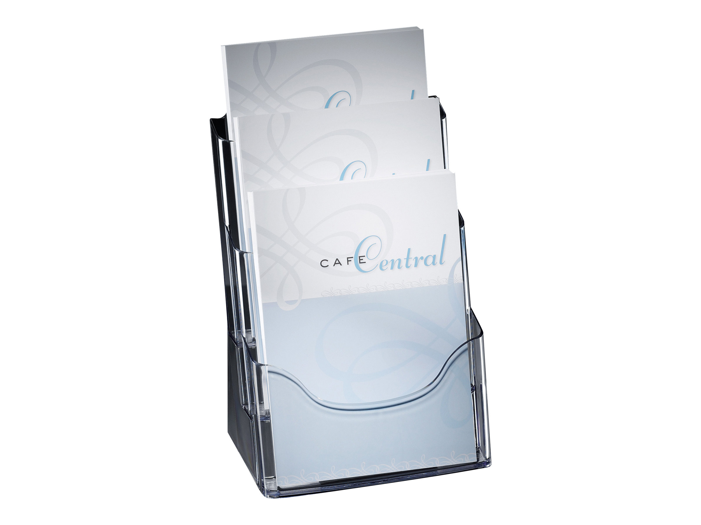 SIGEL Tischprospekthalter transparent DIN A4 3 Faecher