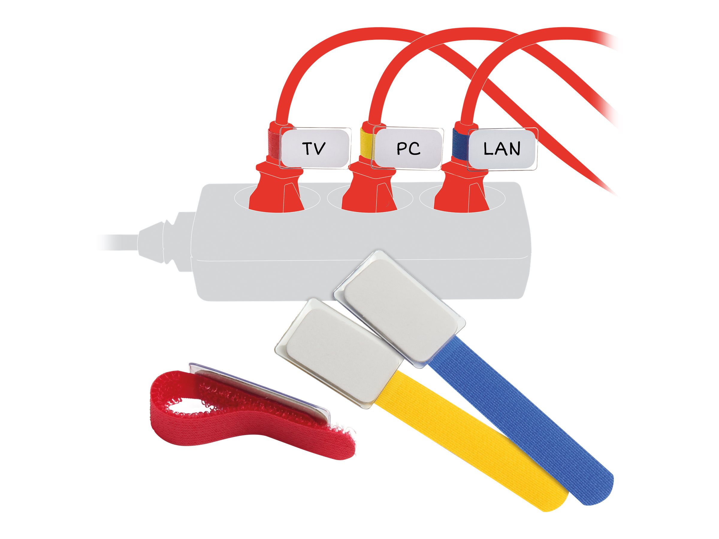 10 LABEL THE CABLE Klettkabelbinder MINI TAGS farbsortiert 10 LABEL THE CABLE Klettkabelbinder MINI TAGS farbsortiert