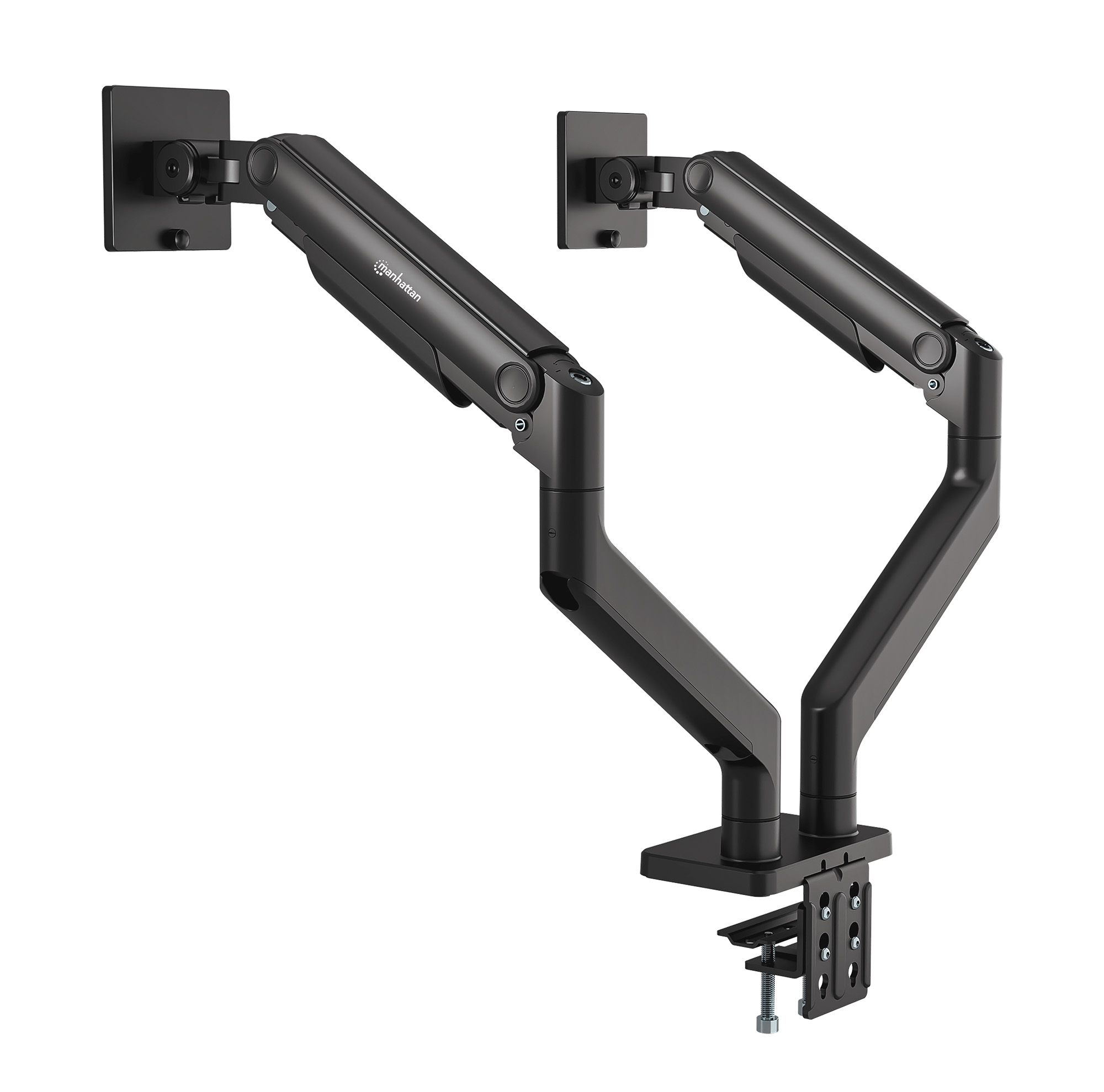 Manhattan Tischhalterung mechanische Feder 2 Monitore 17-45 Zoll Schwarz