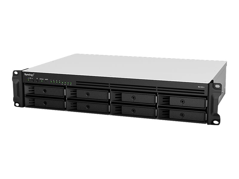SYNOLOGY RS1221RP+ 8-Bay NAS-Rackmount AMD Ryzen V1500B quad-core 2.2 GHz 4GB DDR4 up to 32GB RJ-45 4x1GbE 2xUSB 3.2 1xeSATA SYNOLOGY RS1221RP+ 8-Bay NAS-Rackmount AMD Ryzen V1500B quad-core 2.2 GHz 4GB DDR4 up to 32GB RJ-45 4x1GbE 2xUSB 3.2 1xeSATA