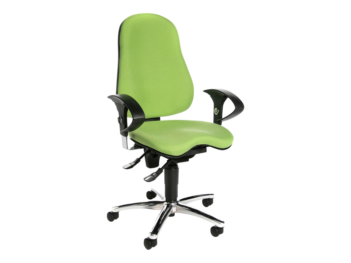 Topstar Buerostuhl Sitness® 10, SI59UG05 Stoff gruen, Gestell chrom