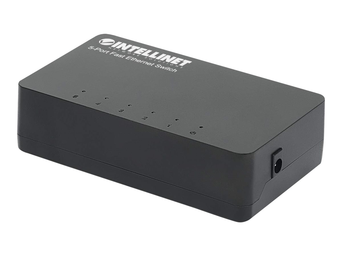 INTELLINET 5-Port Fast Ethernet Switch Desktop-Format Kunststoffgehäuse IEEE 802.3az Energy Efficient Ethernet schwarz INTELLINET 5-Port Fast Ethernet Switch Desktop-Format Kunststoffgehäuse IEEE 802.3az Energy Efficient Ethernet schwarz