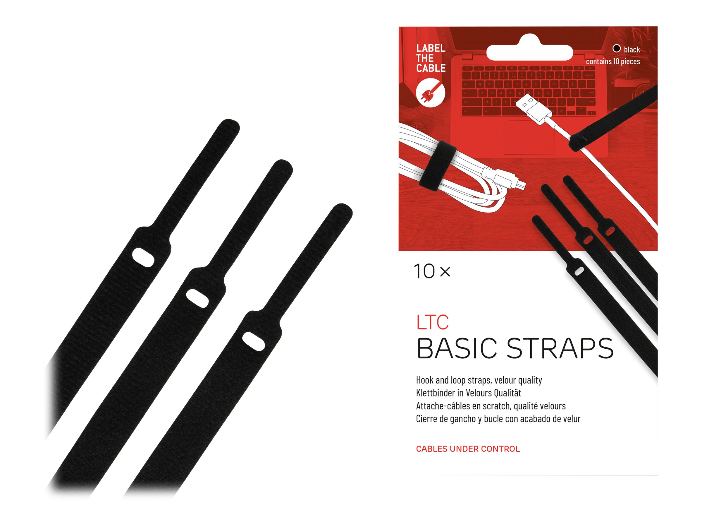 10 LABEL THE CABLE Klettkabelbinder BASIC STRAPS schwarz 10 LABEL THE CABLE Klettkabelbinder BASIC STRAPS schwarz