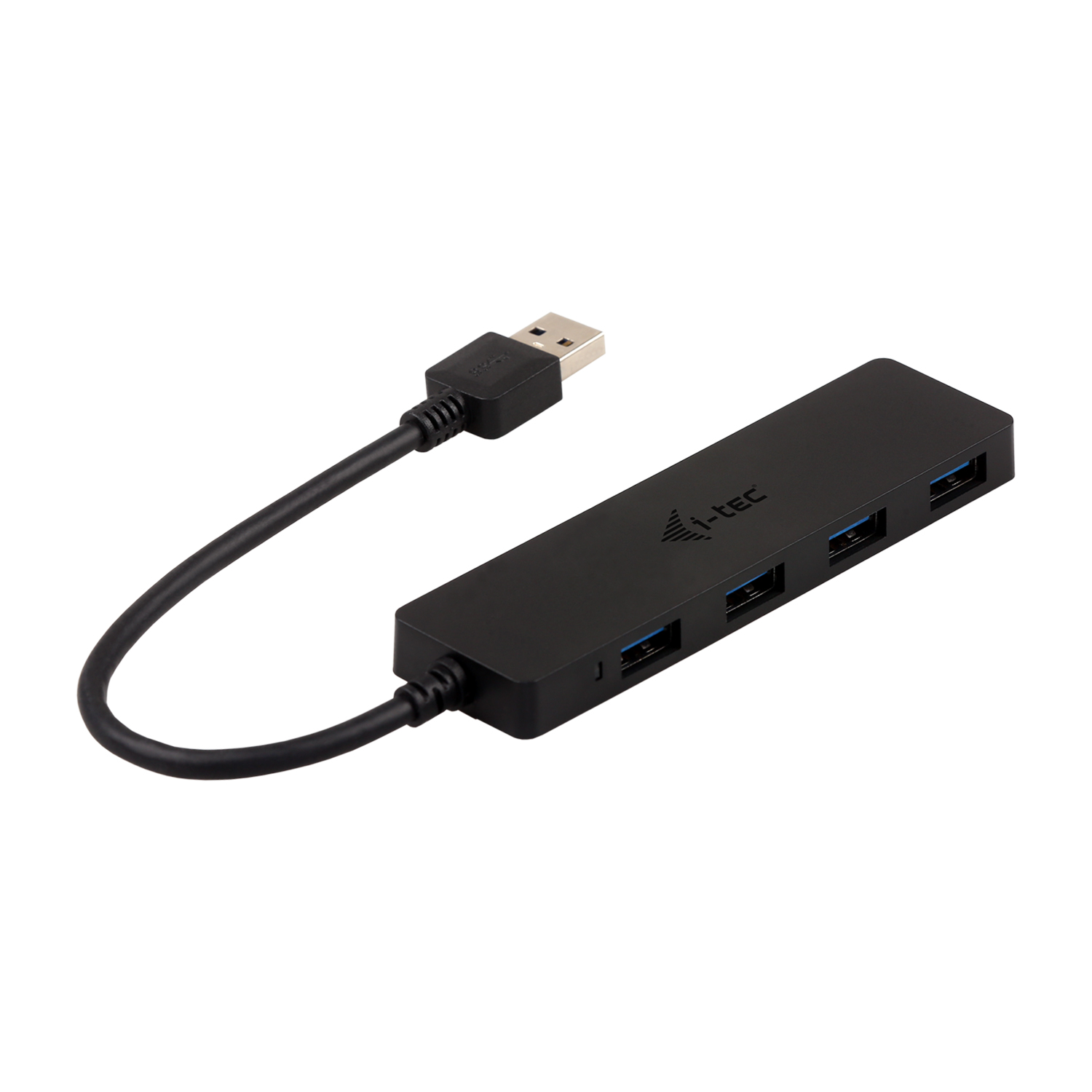 ITEC USB 30 Slim Passive HUB 4 Port ohne Netzteil, ideal fuer Notebook Ultrabook Tablet PC Unterstuetzt Win und Mac OS Schwarz