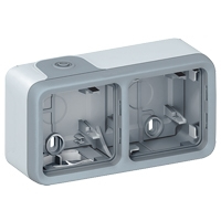 Legrand Gehäuse Plexo IP55 69672 2fach waagerecht FR AP grau Legrand Gehäuse Plexo IP55 69672 2fach waagerecht FR AP grau