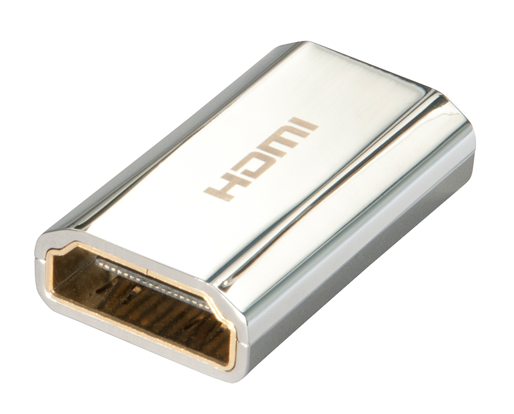 LINDY CROMO HDMI Doppelkupplung Kurzer Adapter HDMI Typ A 19 Pol vergoldet