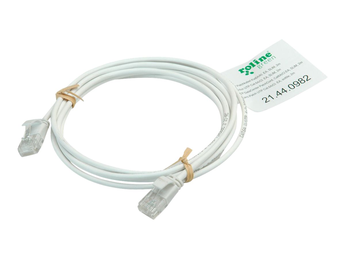 ROLINE GREEN UTP Patchkabel Cat6A Class EA, LSOH, slim, wei, 0,5 m