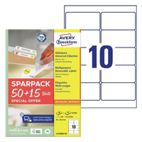 AVERY Zweckform Etiketten weiß 96,0 x 50,8 mm, 65 Blatt