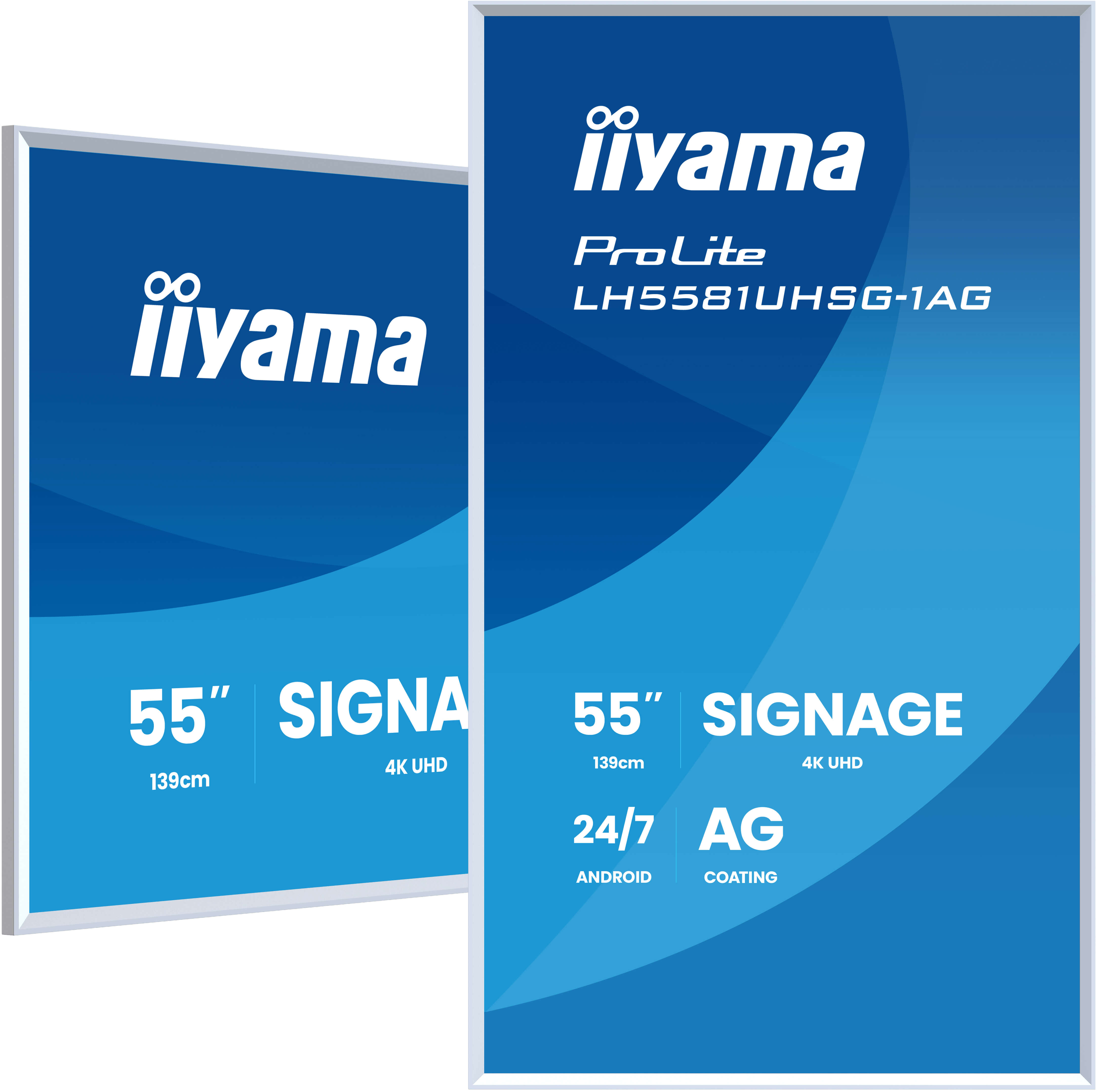 IIYAMA LH5581UHSG1AG 139,7cm 55Zoll Gallery Line removable frame 3840x2160 UHD VA ELED 2xHDMI 1xUSBC 2xUSB 20 Android 14