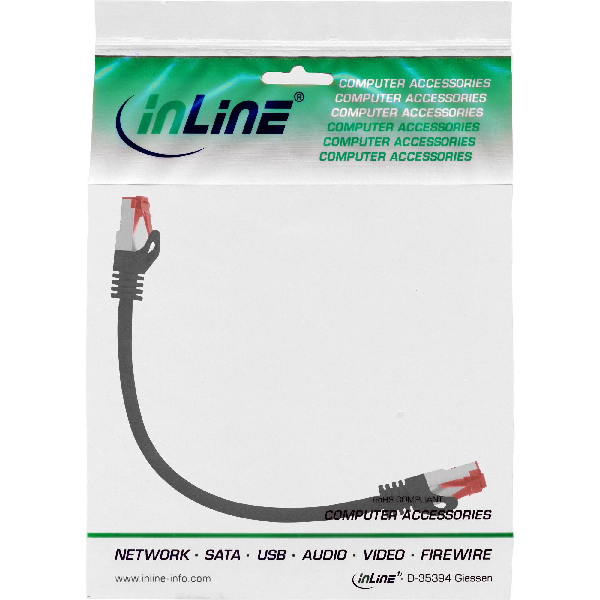 INLINE Patchkabel Cat.6 250MHz PVC CCA schwarz 0,3m INLINE Patchkabel Cat.6 250MHz PVC CCA schwarz 0,3m