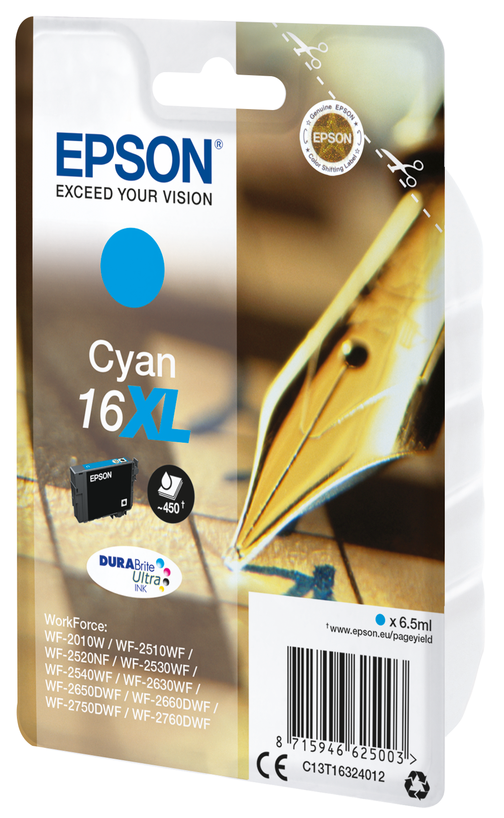 C13T16324012 EPSON WF Tinte cyan HC 450