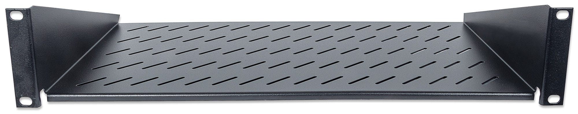 INTELLINET 48,3 cm 19Zoll Fachboden zur Frontmontage 2 HE Montage an den beiden vorderen Profilschienen 250 mm Tiefe schwarz