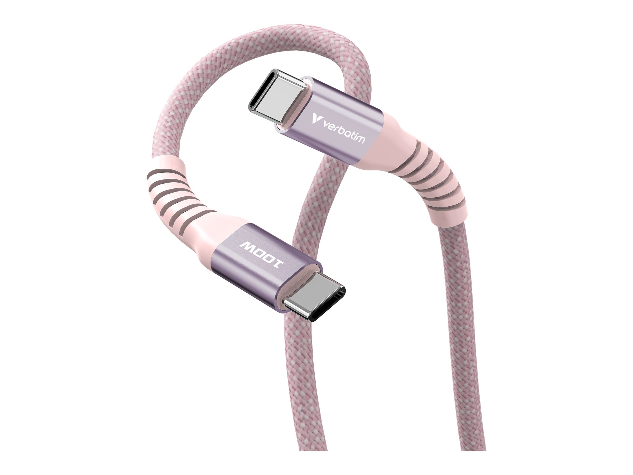 Verbatim Sync & Charge USB-C auf USB-C 100W Magnetisches Kabel - 120cm Pink Verbatim Sync & Charge USB-C auf USB-C 100W Magnetisches Kabel - 120cm Pink