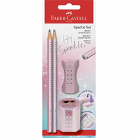 FABER-CASTELL Grip Sparkle Bleistift-Set B rose metallic, 1 Set
