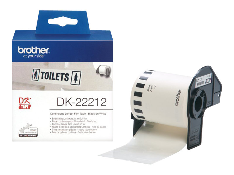 BROTHER P-Touch DK-22212 weiss continue length film 62mm x 15,24m