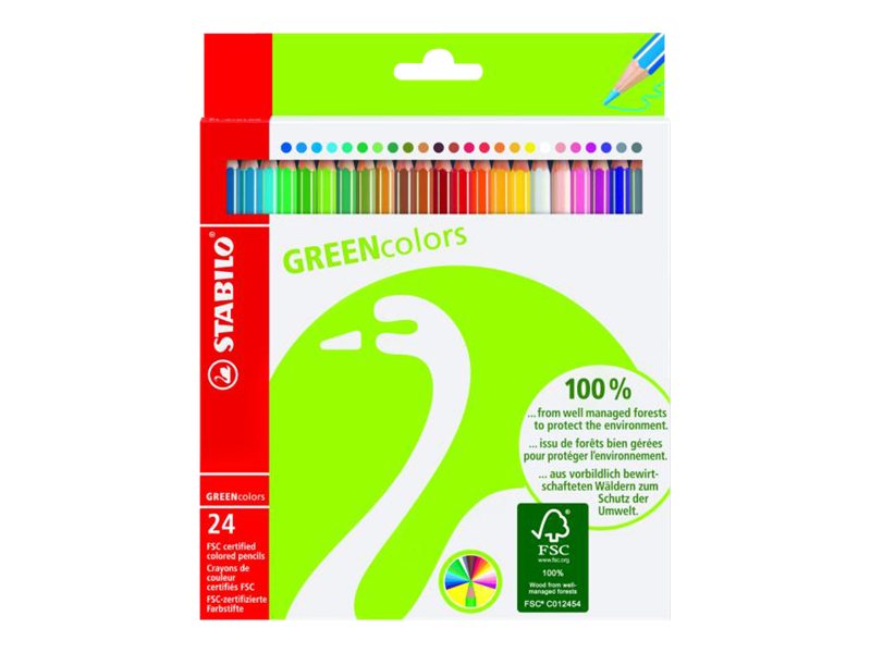 STABILO GREENcolors Buntstifte farbsortiert, 24 St. STABILO GREENcolors Buntstifte farbsortiert, 24 St.