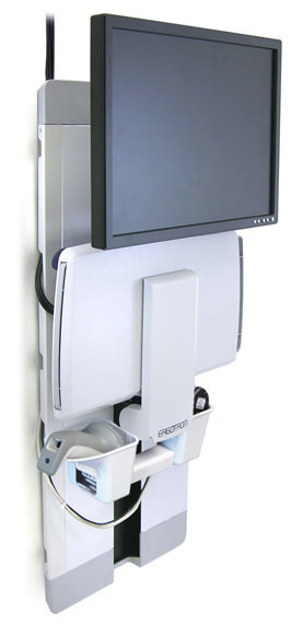 ERGOTRON StyleView Vertical Lift weiss herausziehbare Tastatur MausablageScannerhalterung Display bis 61cm 24Zoll