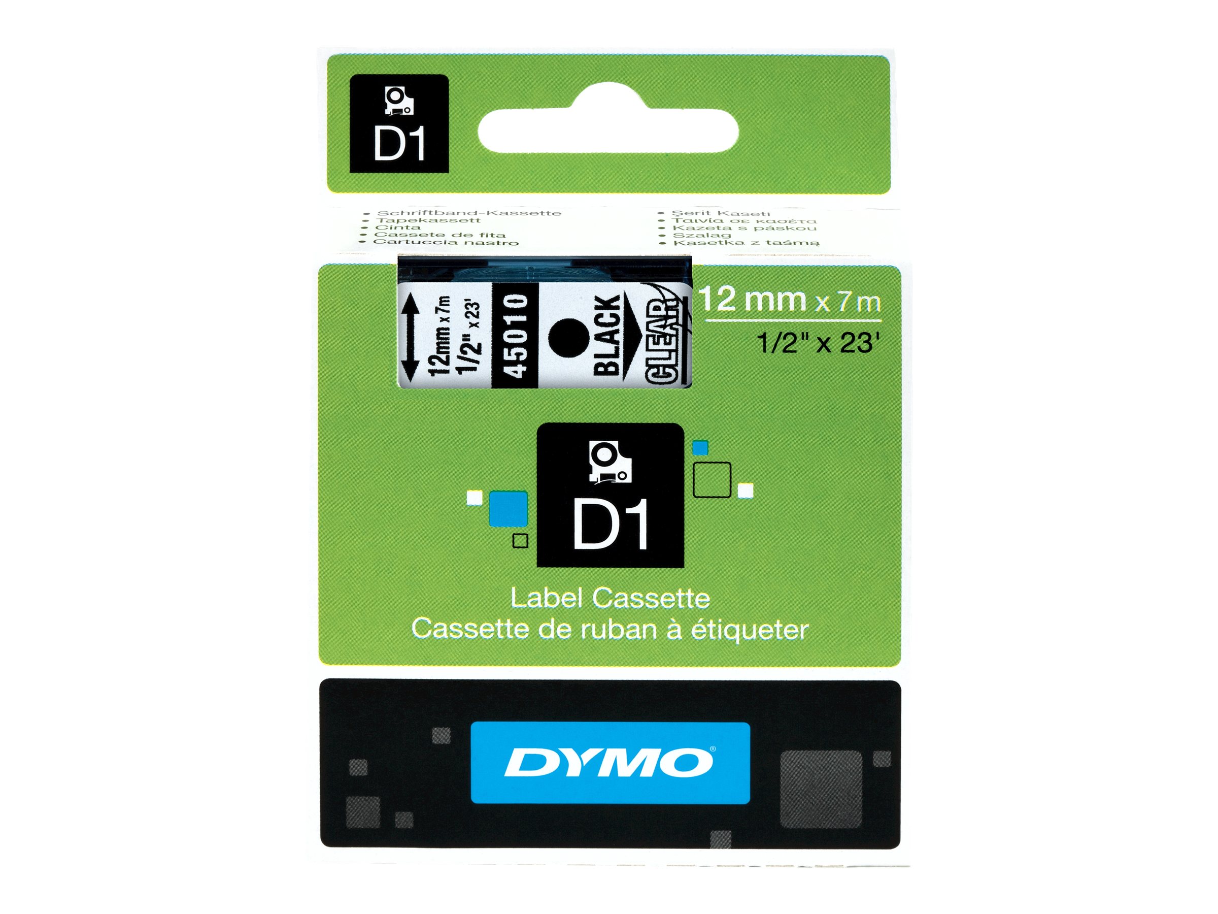 S0720500 DYMO D1 12mm SCHWARZ-KLAR