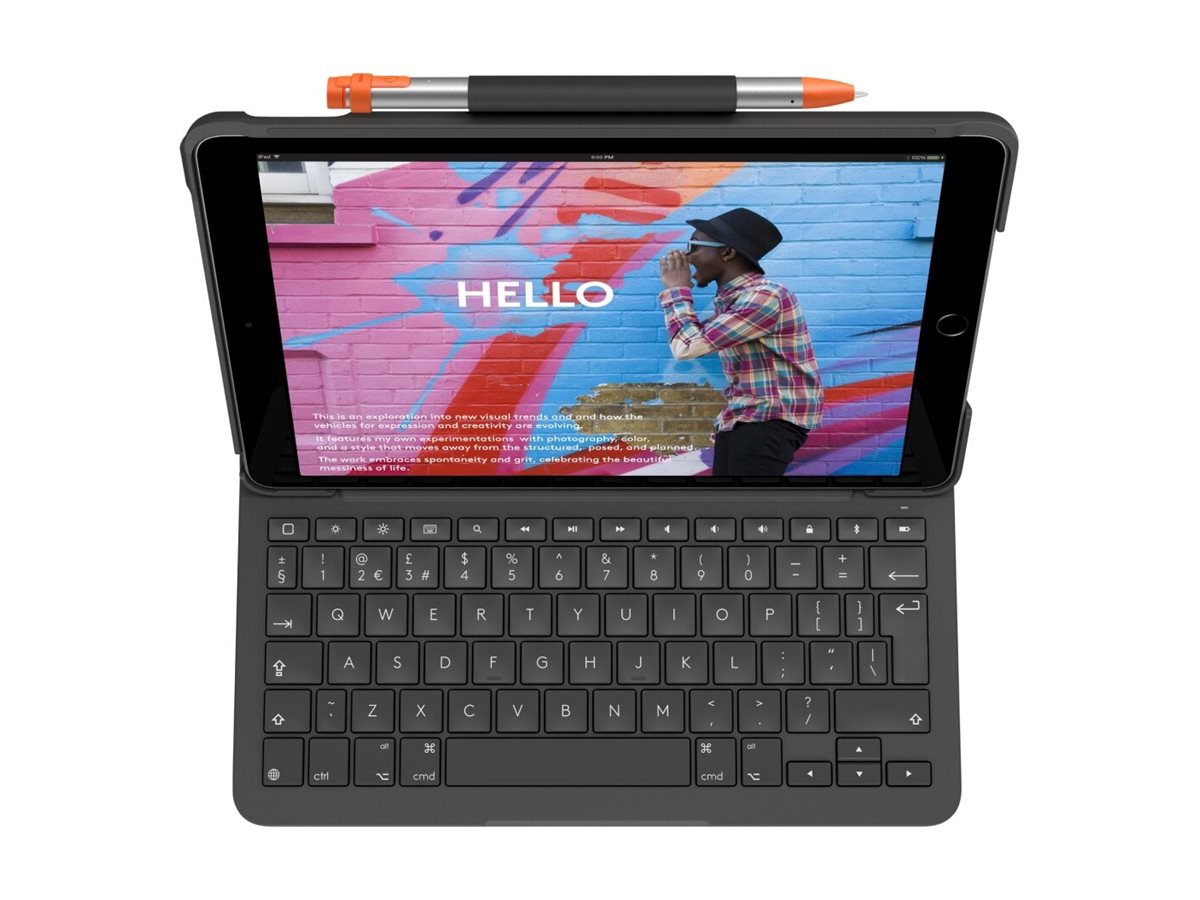 Logitech Slim Folio Tastatur-Foliohülle kabellos