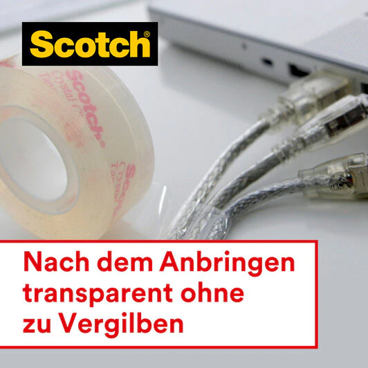 3M Scotch Klebefilmabroller Crystal Tape Rot