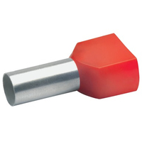 Klauke Zwillings-Aderendhuelse 2x1qmm 8mm rot verzinnt isoliert Klauke Zwillings-Aderendhuelse 2x1qmm 8mm rot verzinnt isoliert