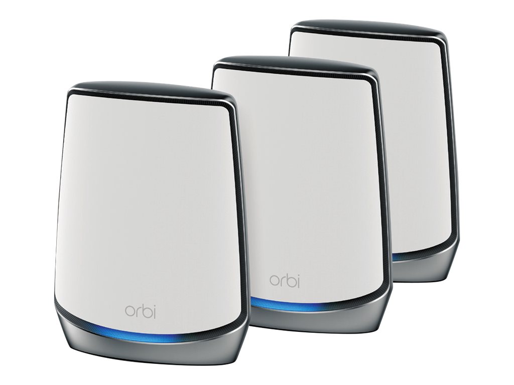 Netgear Orbi RBK853 WiFi 6 Mesh WLAN System (TriBand AX6000 WiFi 6 Mesh Router + 2x Mesh Wifi Satellit - 6.000 MBit/s Speed bis zu 525 m² Abdeckung und 100+ Geräte - 12x GB LAN - Smart Roaming) - Grau - Intern - Leistung - 525 m² - Tri-Band (2,4 GHz / Netgear Orbi RBK853 WiFi 6 Mesh WLAN System (TriBand AX6000 WiFi 6 Mesh Router + 2x Mesh Wifi Satellit - 6.000 MBit/s Speed bis zu 525 m² Abdeckung und 100+ Geräte - 12x GB LAN - Smart Roaming) - Grau - Intern - Leistung - 525 m² - Tri-Band (2,4 GHz /