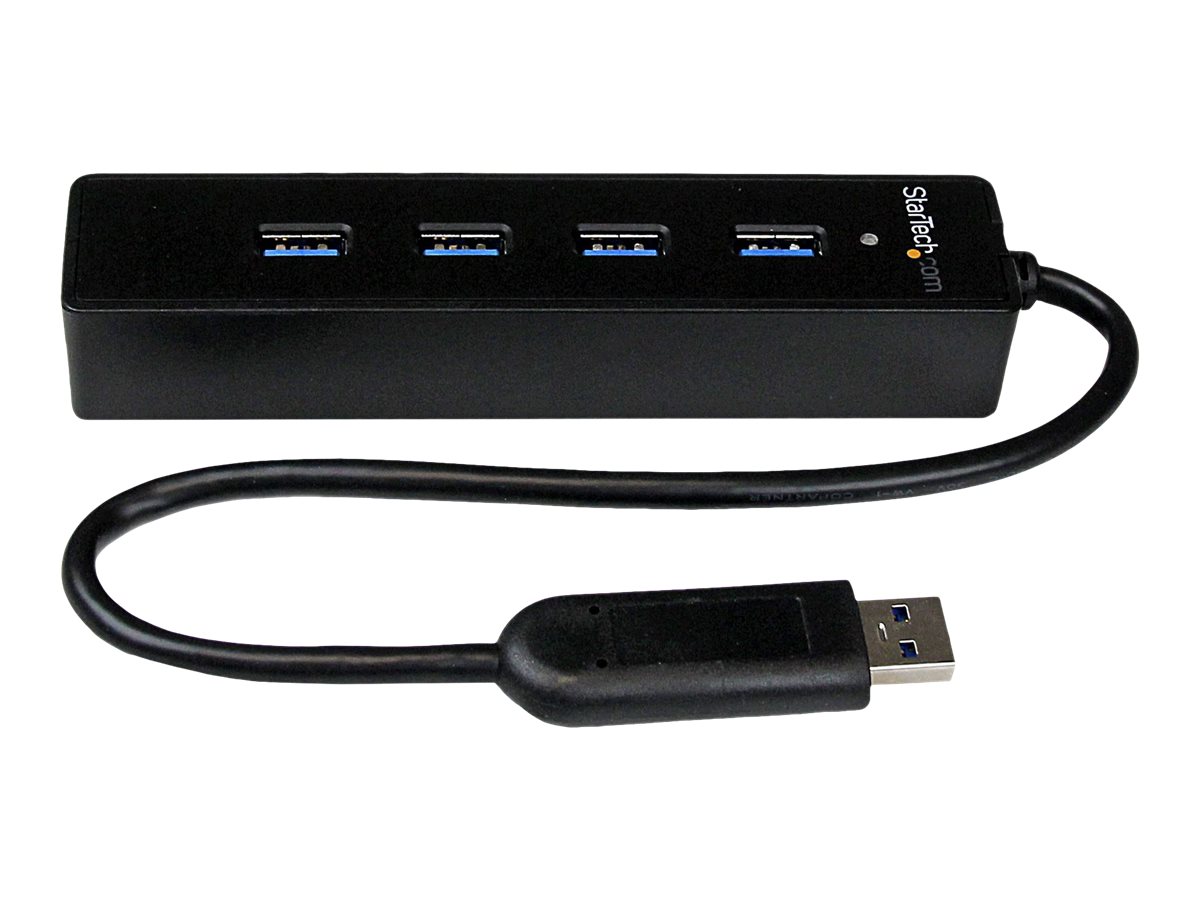STARTECH.COM 4 Port Portable SuperSpeed USB 3.0 Hub with Built-in Cable STARTECH.COM 4 Port Portable SuperSpeed USB 3.0 Hub with Built-in Cable
