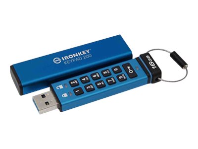 16GB IronKey Keypad 200 FIPS 140-3 Lvl 3 Pending AES-256 Encrypted