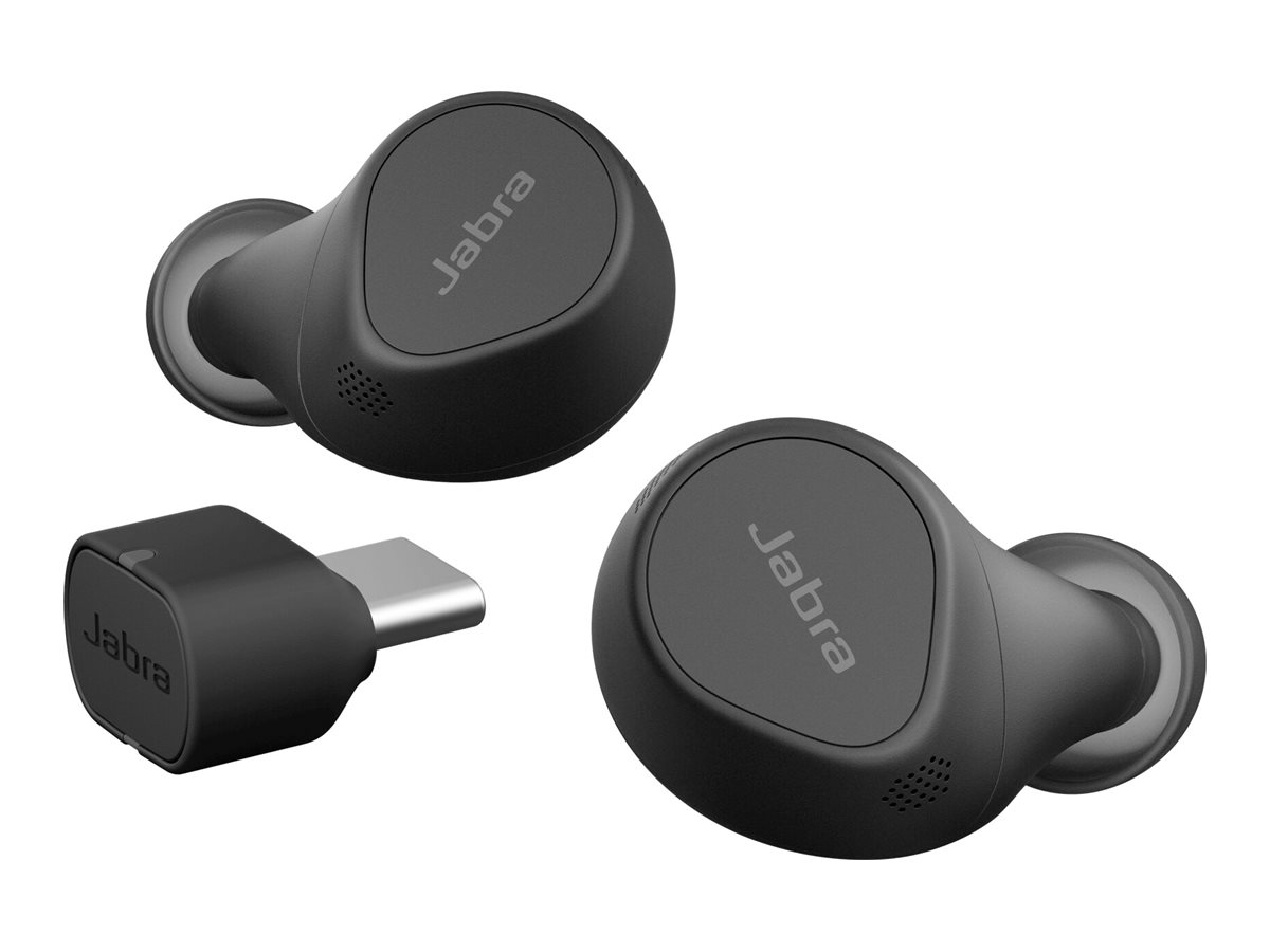 JABRA Evolve2 Buds MS True wireless earphones with mic in-ear Bluetooth active noise cancelling USB-C via BT adapter black MS Te