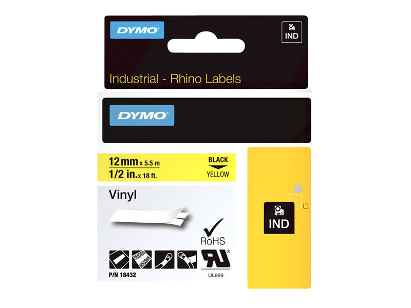 18432 DYMO ID1 12mm SCHWARZ-GELB
