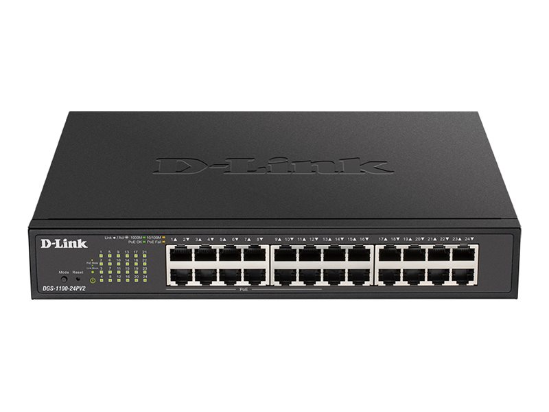 D-LINK DGS-1100-24PV2/E 24-Port Layer2 PoE Gigabit Smart Switch 24x 10/100/1000Mbit/s davon 12x PoE 802.3af/802.3at D-LINK DGS-1100-24PV2/E 24-Port Layer2 PoE Gigabit Smart Switch 24x 10/100/1000Mbit/s davon 12x PoE 802.3af/802.3at