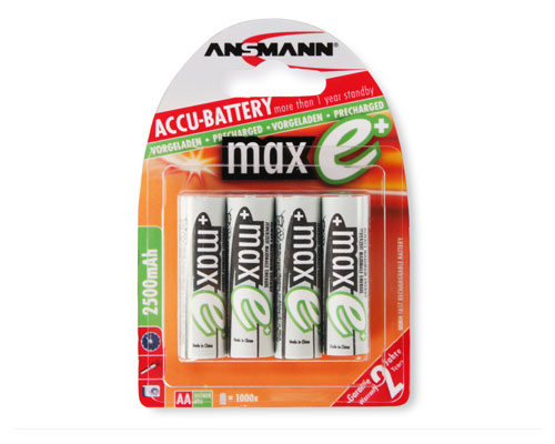 4 ANSMANN Akkus Mignon AA 2.400 mAh