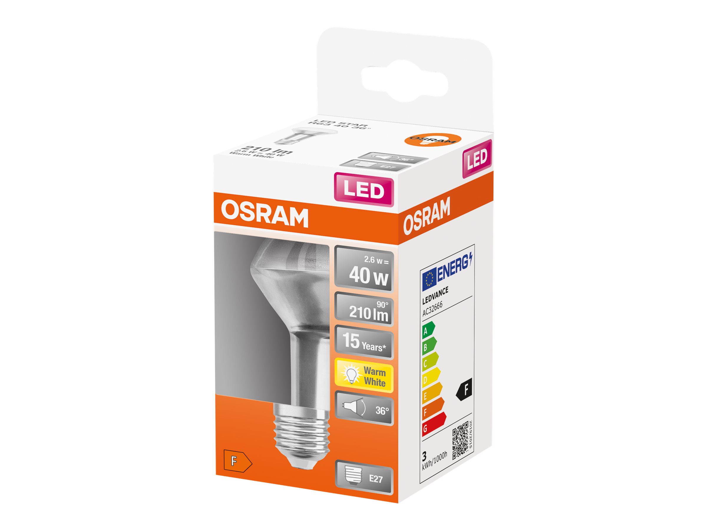 OSRAM LED-Lampe STAR R63 40 E27 2,6 W klar