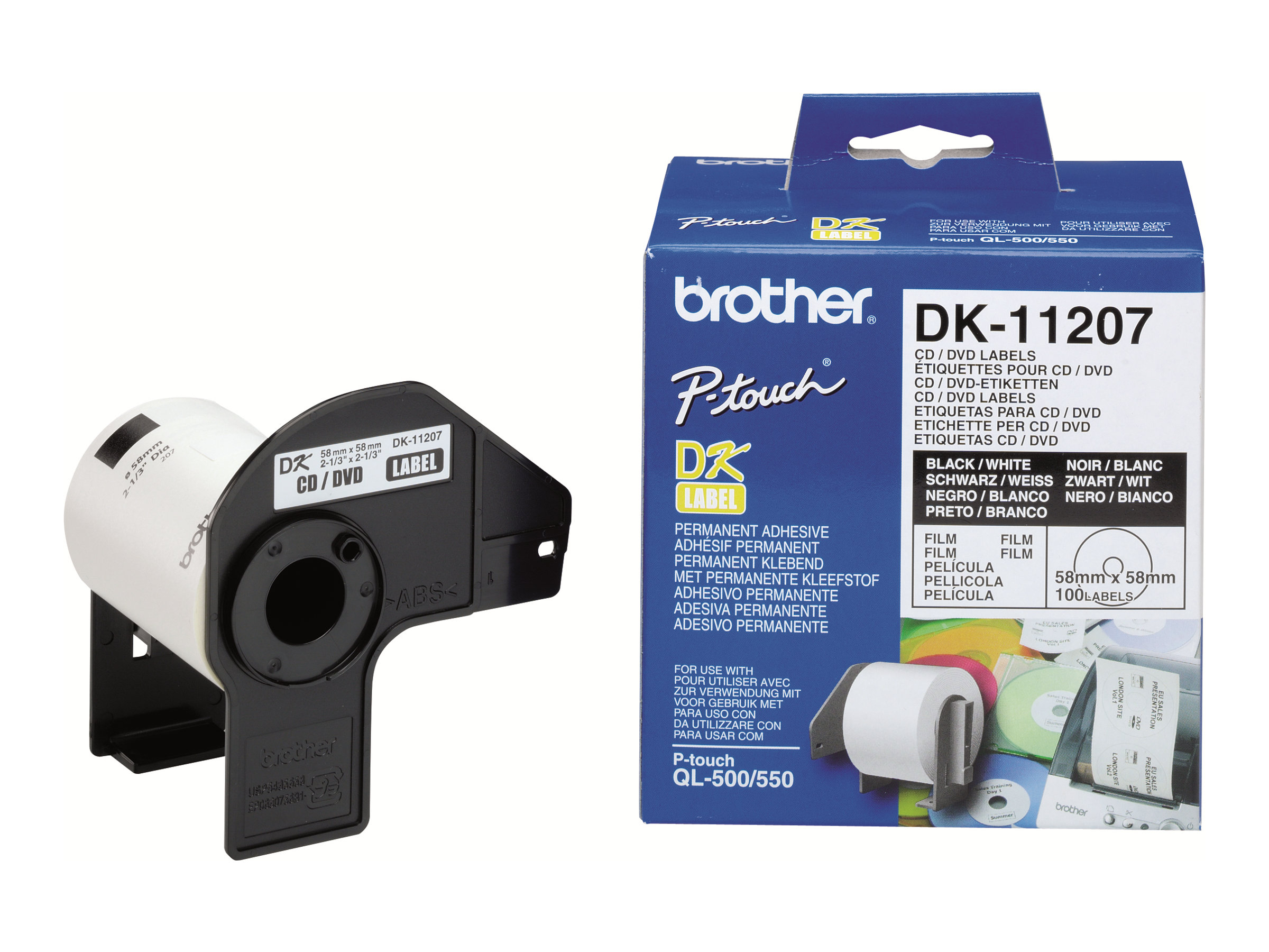 brother Etikettenrolle fuer Etikettendrucker DK11207 weiss, Ø 58,0 mm, 1 x 100 Etiketten brother Etikettenrolle fuer Etikettendrucker DK11207 weiss, Ø 58,0 mm, 1 x 100 Etiketten
