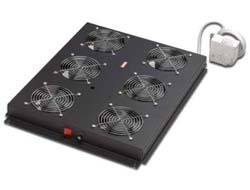 DIGITUS Dachluefter 48,3cm 19Zoll fuer Serverschraenke 6 Luefter schwarz inkl. Thermostat
