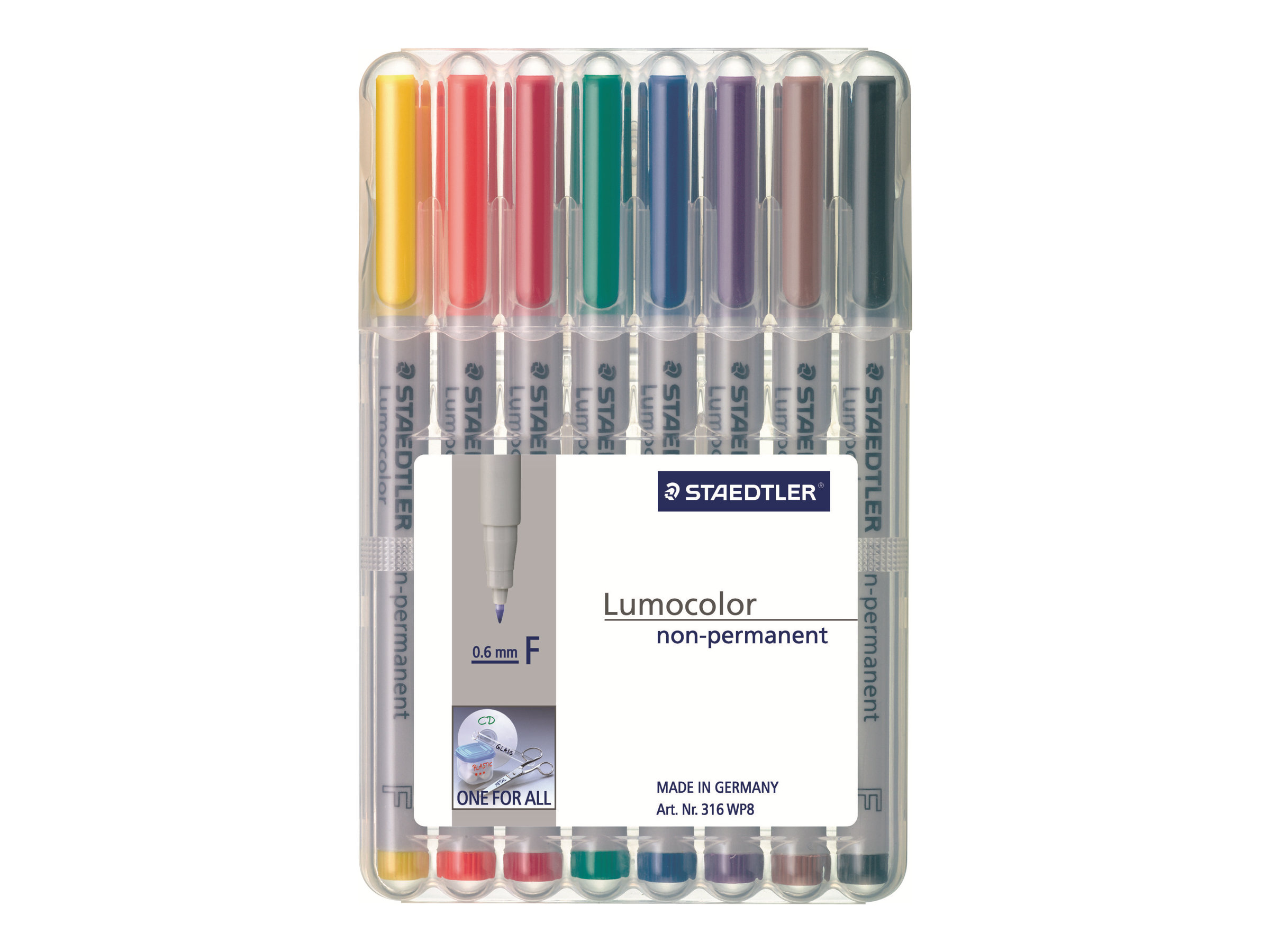 STAEDTLER Lumocolor Folienstifte-Set farbsortiert non-permanent 8 St. STAEDTLER Lumocolor Folienstifte-Set farbsortiert non-permanent 8 St.