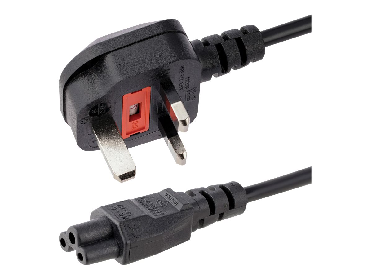 STARTECH.COM 2m Laptop Power Cord - 3 Slot for UK - BS-1363 to C5 Clover Leaf Power Cable Lead