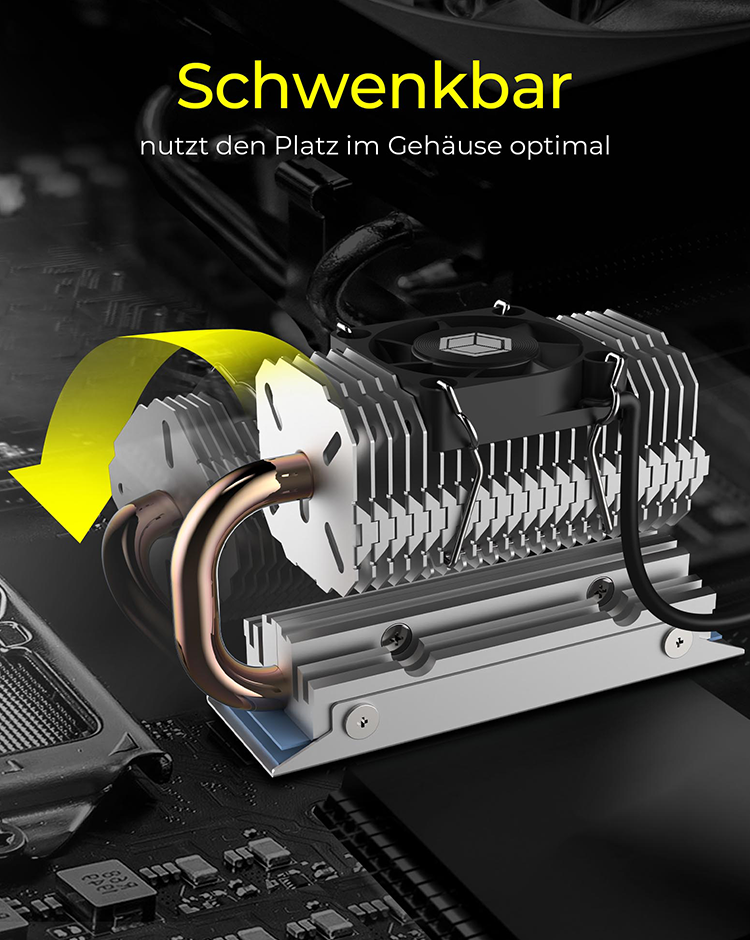 K Kuehlkoerper IcyBox SSD M2 schwenkbar