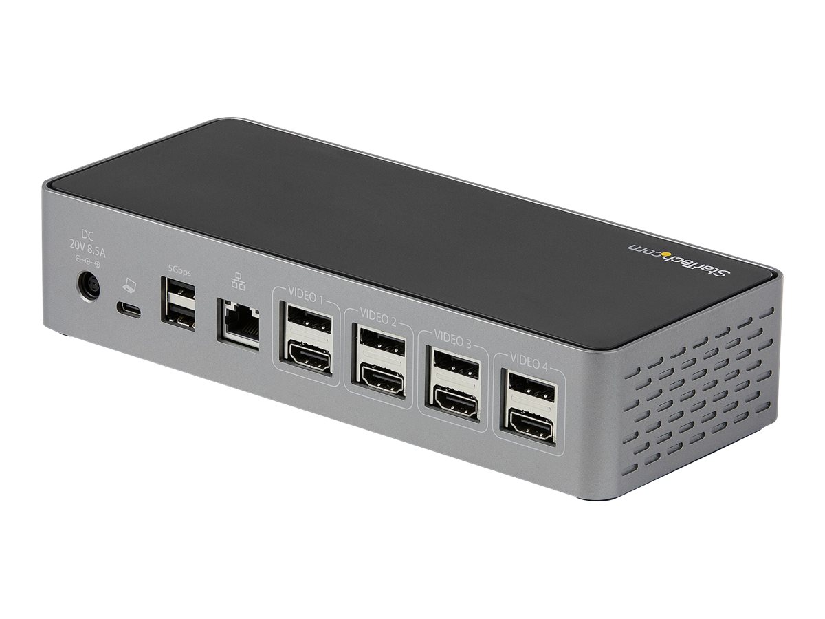STARTECH.COM USB-C Dock 4K 60Hz Quad Monitor DisplayPort & HDMI Universal USB C Docking Station 100W Power Delivery Hub 1C 3A