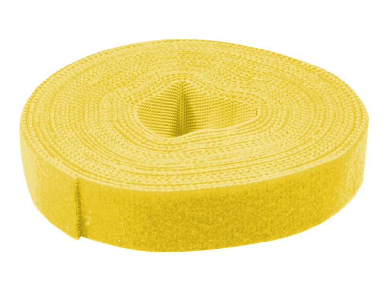 VALUE Klettband auf Rolle 10mm gelb 25m