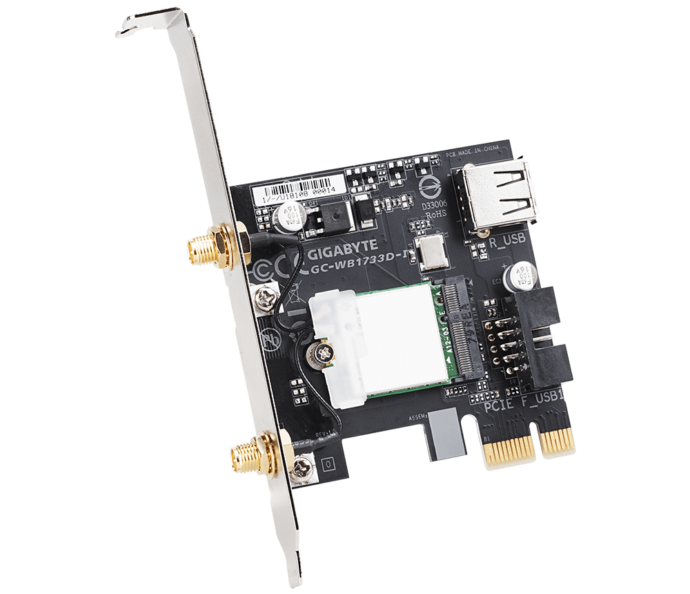 GIGABYTE WiFi and Bluetooth card Intel WirelessAC 9260 included