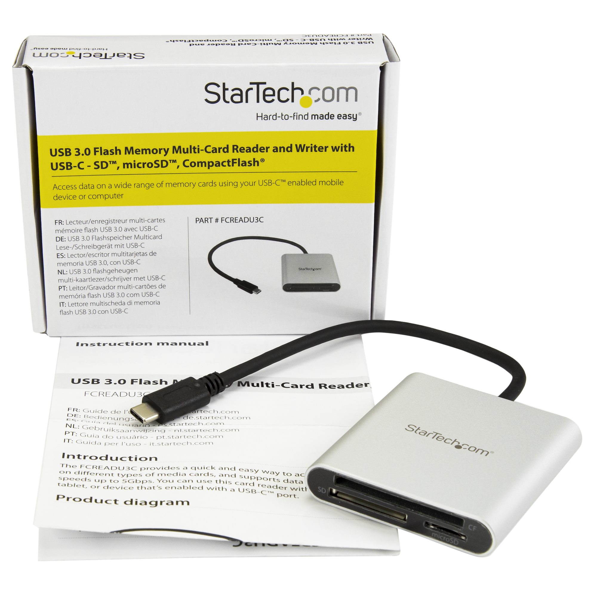 STARTECHCOM USB 30 Flash Memory MultiCard Reader Writer with USBC SD microSD CompactFlash